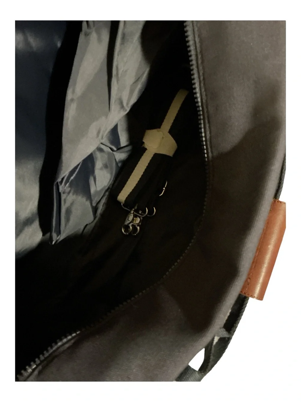 Ralph Lauren Black Canvas Duffel with White Straps